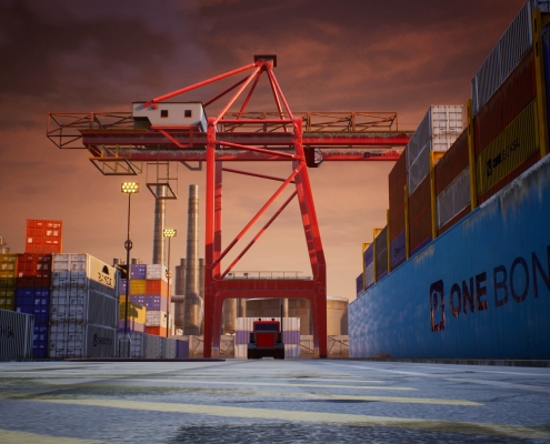 OneBonsai-VR-Crane-Simulator-View-on-Container-Unloading-Crane-495x400