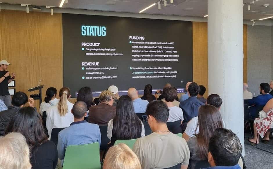Pitching event in Cerebral Valley in San Francisco