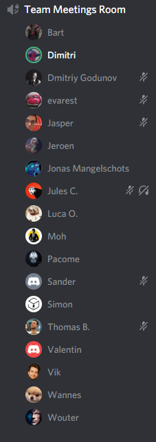 discord screenshot of our daily remote meetings at OneBonsai