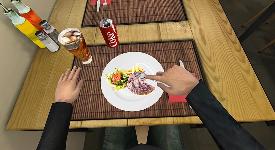 a plate of food in VR to treat eating disorders